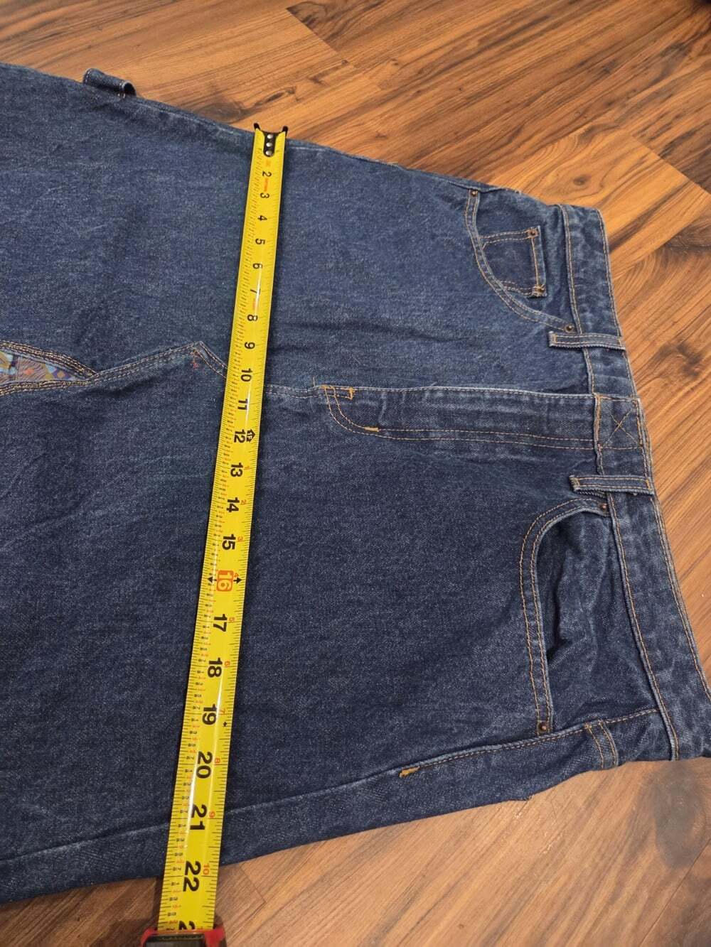 BDG Urban Outfitters Patchwork Denim Maxi Carpenter Skirt Size Large - Picture 11 of 15